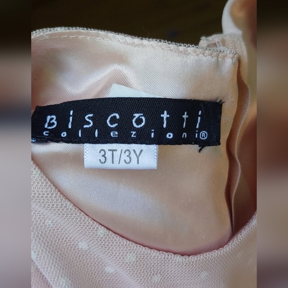 Toddler formal/dress-up dress, pink, tuile, bows, zipper closure, 3T, Italian - Picture 6 of 6